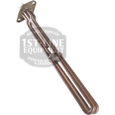 The Nuova Ricambi 522124/22 220V 2600W Heating Element features a top mounting flange and U-shaped tubular arms, ideal for water heating in commercial espresso machines and boilers.