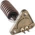 The Nuova Ricambi 700459/11 110V 1750W Heating Element features a metal and ceramic build with a coiled brown insulator and two connectors, suitable for espresso machines or grinders using Nuova Ricambi models.