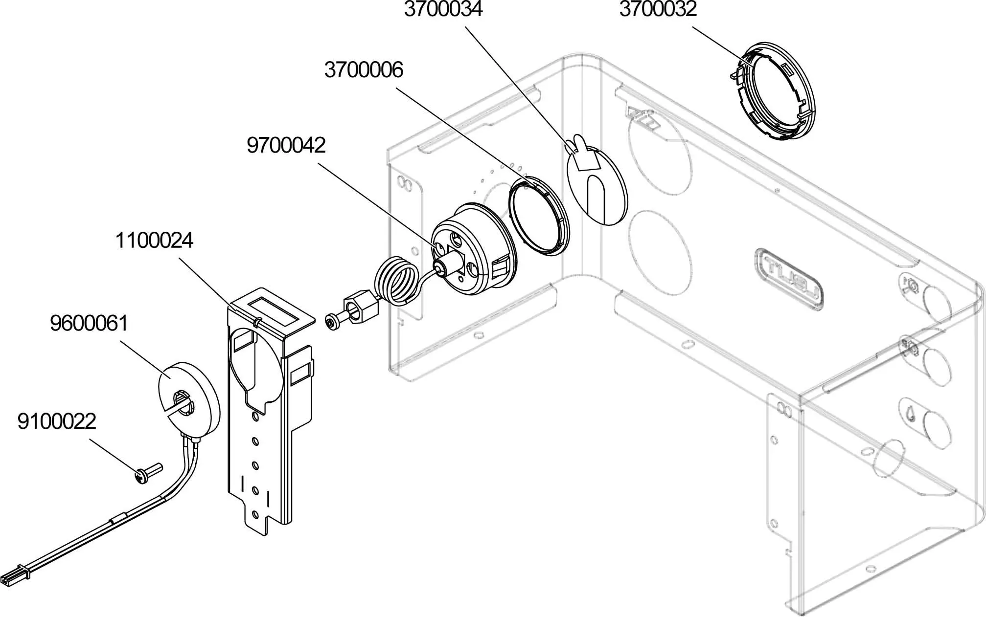 Exploded parts diagram of Lelit PL92T Elizabeth V3 mechanical components, showing the assembly with a circuit board, dials, knob, brackets, wiring, and casing panels—each piece labeled with a unique identifier. 2025 1st-line.com