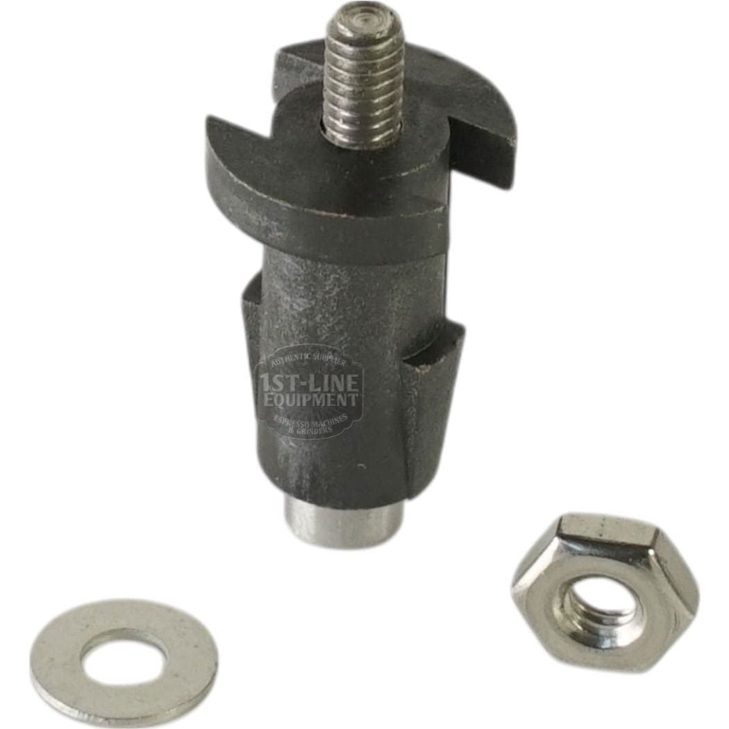 A Bunn 07412.1002 Liquid Level Probe Kit - 1.25 includes a metal portafilter spring retainer bolt, washer, and hex nut, shown on a white background—compatible with select Bunn models and 1.25 probe kit installations. © 2025 1st-line.com