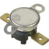 A close-up of the Bunn 23917.0000 High Limit Thermostat, featuring two flat brass mounting tabs and a black plastic base, commonly used in electrical appliances for temperature control. © 2025 1st-line.com