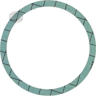A flat, circular green La Spaziale 899 Vivaldi Steam Boiler Gasket with a grid pattern, thin width, and large central hole is shown from above on a white background. © 2025 1st-line.com