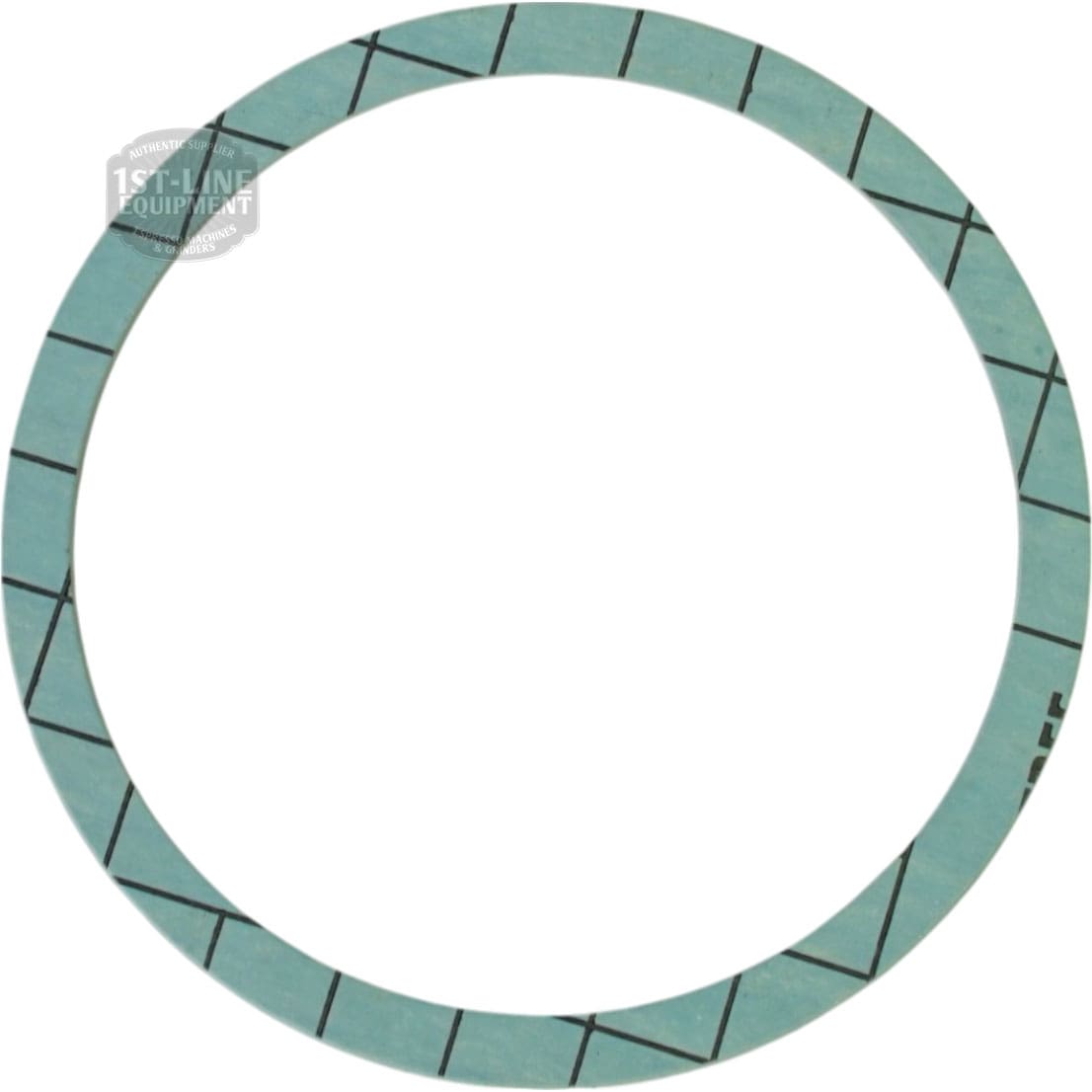 A flat, circular green La Spaziale 899 Vivaldi Steam Boiler Gasket with a grid pattern, thin width, and large central hole is shown from above on a white background. © 2025 1st-line.com
