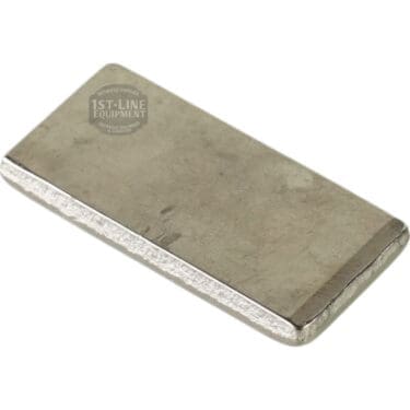A silver Bunn 05852.0001 Shear Plate (.562x1.16x.120) with slightly rounded edges, minor surface scratches, and a faint logo watermark in the upper left is shown on a white background. © 2025 1st-line.com