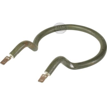 The Bunn 01142.0000 Warmer Heating Element, rated at 120V 130W, is a circular metal heater with two flat electrical connectors at each end, shown on a white background. © 2025 1st-line.com