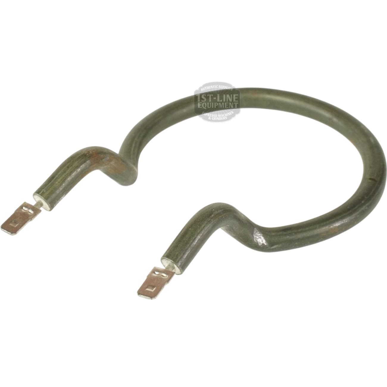 The Bunn 01142.0000 Warmer Heating Element, rated at 120V 130W, is a circular metal heater with two flat electrical connectors at each end, shown on a white background. © 2025 1st-line.com