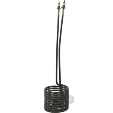 The Bunn Tank Heater Heating Element 230V 5500W features a coiled metal base and two long vertical rods with connectors for easy power attachment, making it ideal for high-powered heating applications. © 2025 1st-line.com