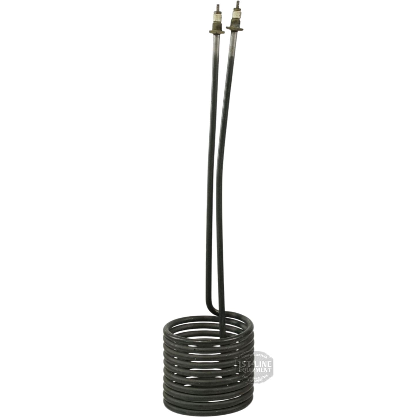 The Bunn Tank Heater Heating Element 230V 5500W features a coiled metal base and two long vertical rods with connectors for easy power attachment, making it ideal for high-powered heating applications. © 2025 1st-line.com