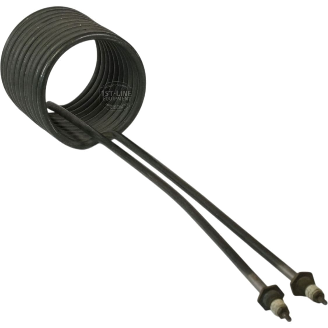 The Bunn Tank Heater Heating Element 230V 5500W features a coiled metal heating element with two long rods ending in threaded connectors, displayed on a white background. © 2025 1st-line.com