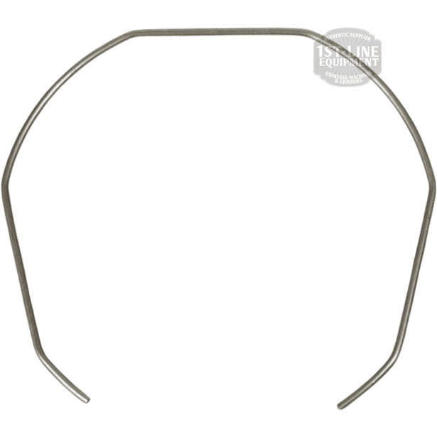 The Nuova Ricambi 612142 Stainless Steel Filter Locking Spring, 1.2mm diameter, has an octagonal shape with two outward-angled pointed ends—ideal for securing components in espresso machines. © 2025 1st-line.com
