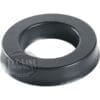 A black, circular ACS VOS0086/V Gasket with Lip featuring a large central hole and sloped sides is shown on a white background. The faint 1st-Line Equipment logo appears on the left side of the image.