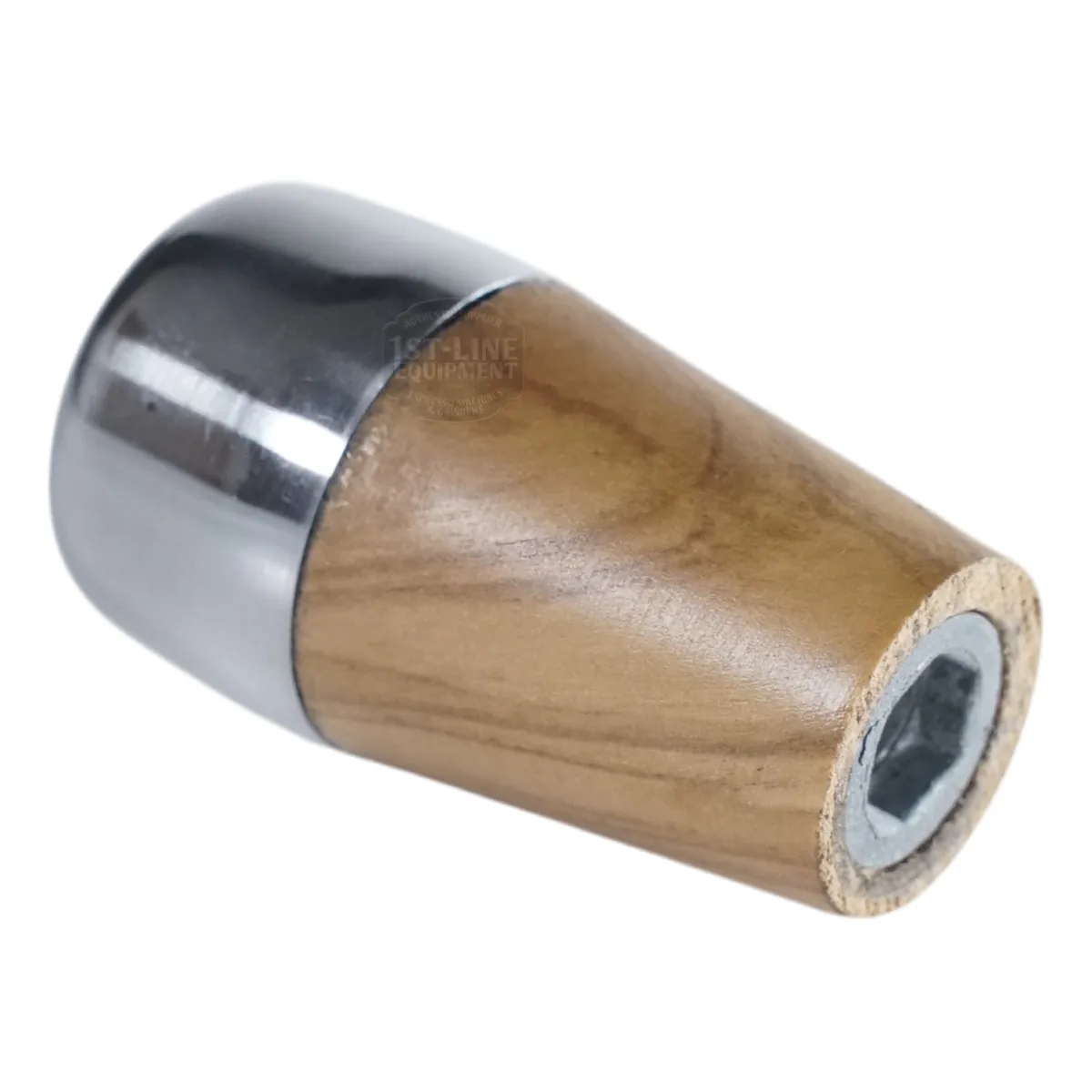 The ACS Vostok Handle/Knob Walnut Wood Kit with Metal Tip features a hexagonal socket and is shown on its side against a white background.