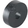 The ACS VES0179 Soft Seal is a round, solid black rubber gasket or spacer with a central hole and a matte finish. Seen at an angle, it faintly displays the 1st-Line Equipment logo. It is compatible with ACS VES0179 systems.