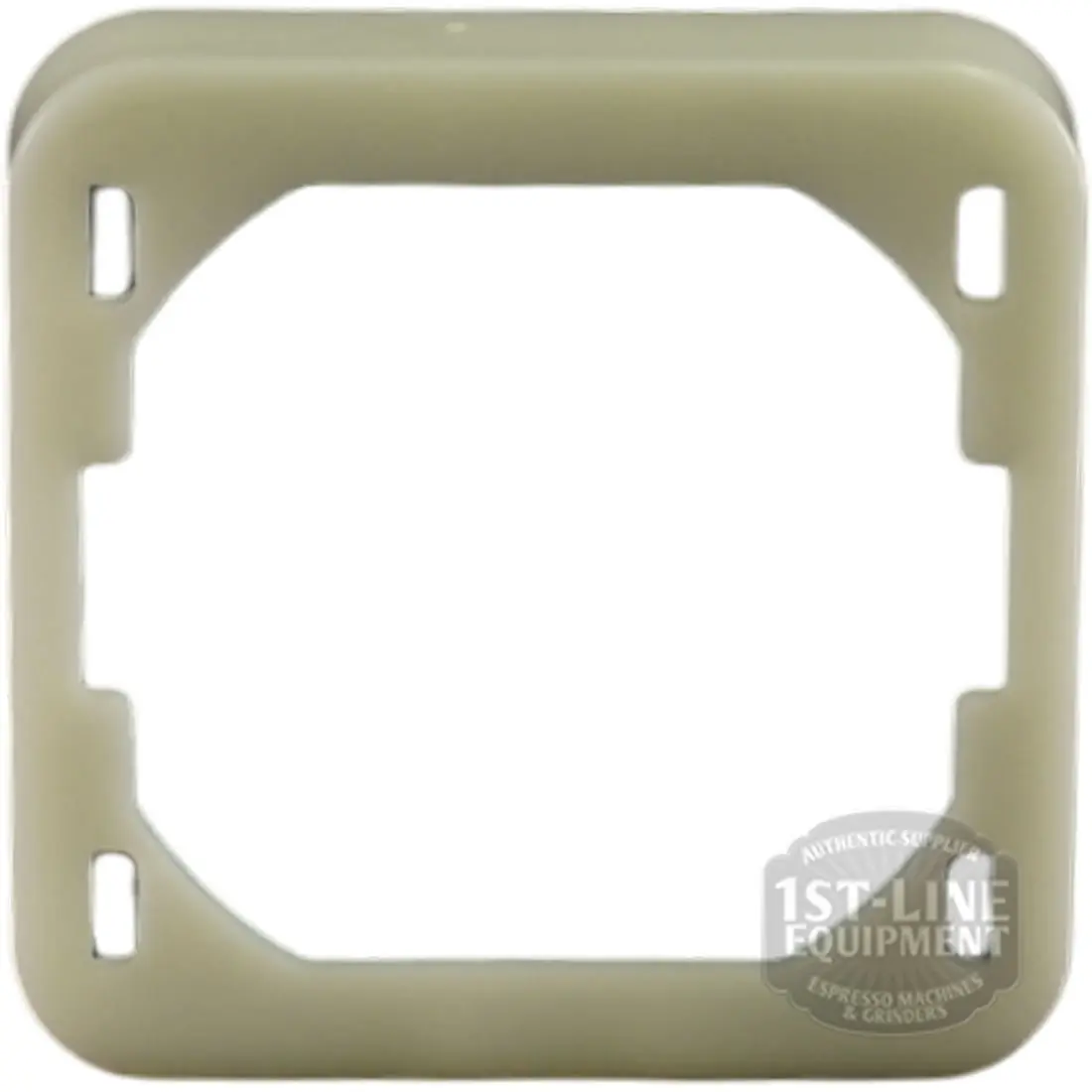 A beige, square plastic frame with rounded corners and four rectangular slots, used as a part for espresso machines. The bottom right corner shows a 1st-Line Equipment watermark. © 2025 1st-line.com