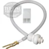 White plastic tube assembly with two gold metal connectors and a white rectangular adapter, used for espresso machines, displayed on a plain background with a faint product watermark. © 2025 1st-line.com