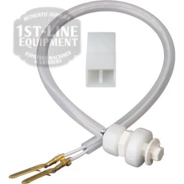White plastic tube assembly with two gold metal connectors and a white rectangular adapter, used for espresso machines, displayed on a plain background with a faint product watermark. © 2025 1st-line.com