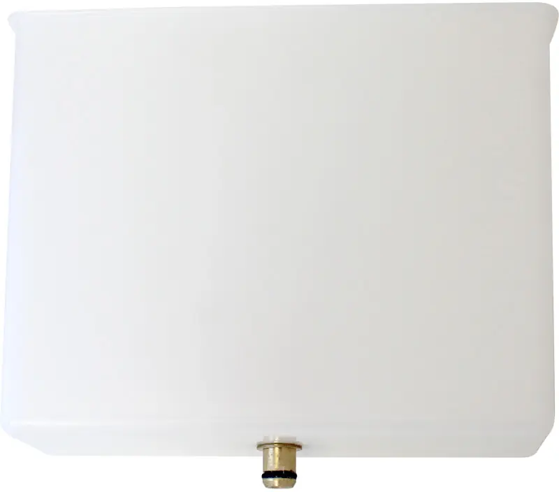 A rectangular white lampshade with smooth sides and a brass finial at the bottom center, featuring Strega switchable compatibility for versatile lighting options. 2025 1st-line.com