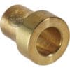 The Lelit 1000185-G Spring Guide is a small, cylindrical brass bushing for E61 Grouphead Internal Pressure Profile Kits. It features a wide, flared end with a narrower opening and smooth, polished surfaces. Set against a white background.