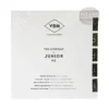 A white VBM MANJUNHX Domobar Junior HX Semi-Automatic Tank User Manual, wrapped in plastic, is shown with the VBM logo, product name, and a multilingual list of instructions on the cover.