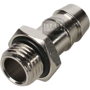 A close-up of an ACS VOS0051 Fitting with O-ring 12 1/4, showing its threaded end, hexagonal nut, and rubber seal for connecting pipes or hoses, photographed on a white background.