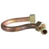 The Elektra 02711011 Upper HX to Right Group Pipe is a curved copper pipe with hexagonal brass fittings on both ends, used as a connector in plumbing or refrigeration, commonly found in Elektra systems.