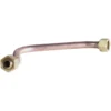 The Elektra 02743011 Right Group Upper Pipe Belle Epoque 3 Group is a bent copper pipe with brass hexagonal fittings on both ends, ideal for plumbing or gas connections and shown on a white background.