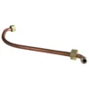 The Elektra 02746011 Right Group Lower Pipe for Belle Epoque 3 Group is a bent copper pipe with brass fittings, featuring a straight connection on one end and an upward-curved fitting on the other.