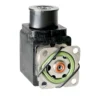 Close-up of a Carimali (96.05051.00.23) Solenoid Valve 230V in black and silver, featuring a green gasket and metal clips, set against a white background.