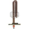 The Carimali (96.05125.00.42) 110V Heating Element features a U-shaped coil, rectangular base plate, and two bottom screw terminals&mdash;ideal for 1-Group Bubble machines&mdash;shown against a white background.