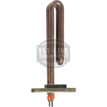 The Carimali (96.05125.00.42) 110V Heating Element features a U-shaped coil, rectangular base plate, and two bottom screw terminals—ideal for 1-Group Bubble machines—shown against a white background.