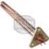 The Carimali (96.05160) 220V 3500W heating element for 2-group Bubble espresso machines features a triangular copper design with three rods and multiple terminals on a metal base plate.