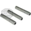 Three identical Eureka 2592.0217A0R00-XXL Atom W Load Cell Protection tubes with hollow centers are arranged diagonally on a white background, ideal for safeguarding load cells. The tubes appear slightly separated.