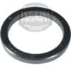 A Faema Portafilter Gasket 74x58x8mm, black and circular with embossed lettering, is shown on a white background with the watermark "1st-Line Equipment Authentic Supplier Espresso Machines & Grinders.