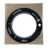 The Fiorenzato 900000990 Allground Silk Screen Grinding Scale Ring is a black circular dial overlay with white espresso, moka, and filter text plus coffee bean graphics, on a square brown backing paper.