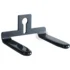 The Fiorenzato 900001045 AllGround Original Portafilter Fork is a black metal wall hook with two parallel, upward-angled prongs and a keyhole slot for easy mounting—ideal as a portafilter fork or tool holder.