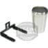 A Fiorenzato 900001877/R AllGround Sense Polished Cup & Fork Kit with “AllGround” branding is displayed next to a black metal fork mounting bracket on a white background. The image features a 1st-Line Equipment watermark.