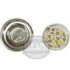 The Herbpress 1 Espresso-Style Herbal Filter Basket 58mm includes a perforated metal base and a labeled metal top with a pin, both shown on a white background.