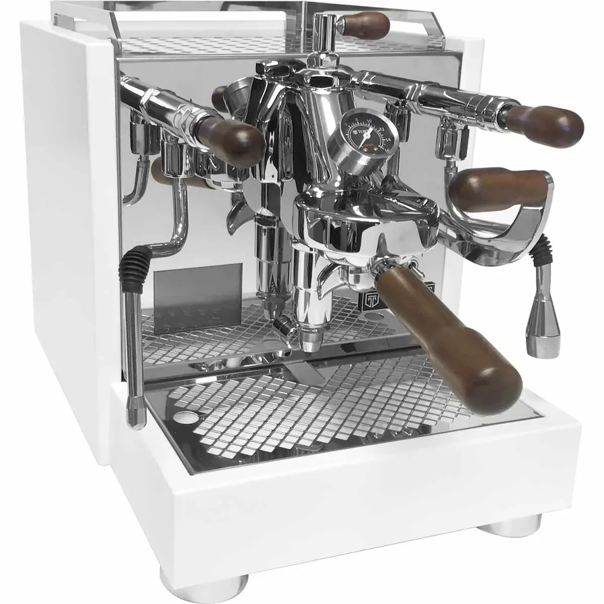 Different types of home espresso machines including manual, semi-automatic, and super-automatic