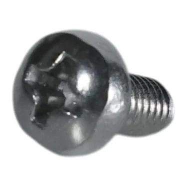 A close-up of the Eureka 6060.0101 Stainless Steel Screw M4X8, featuring a rounded top and threaded body, shown against a white background.